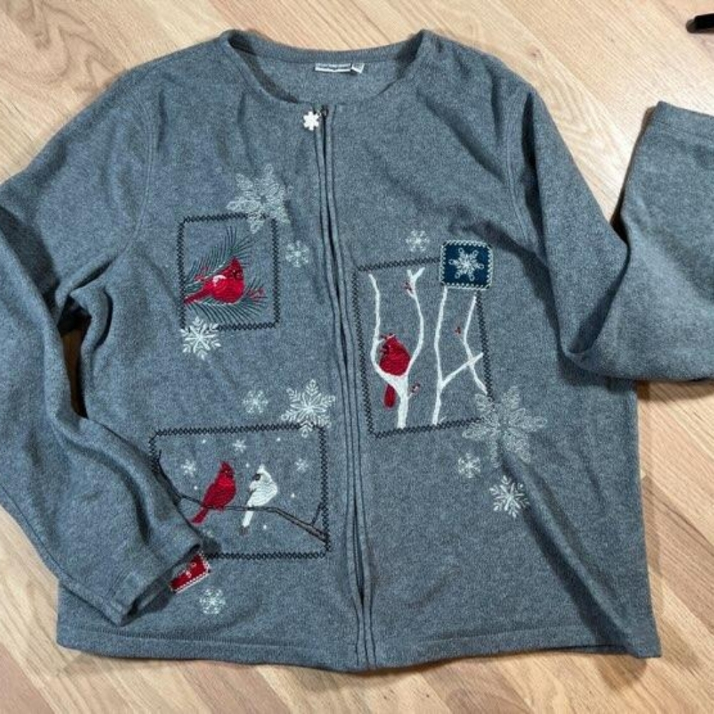 Croft & Barrow Zippered Long Sleeve Fleece Sweater